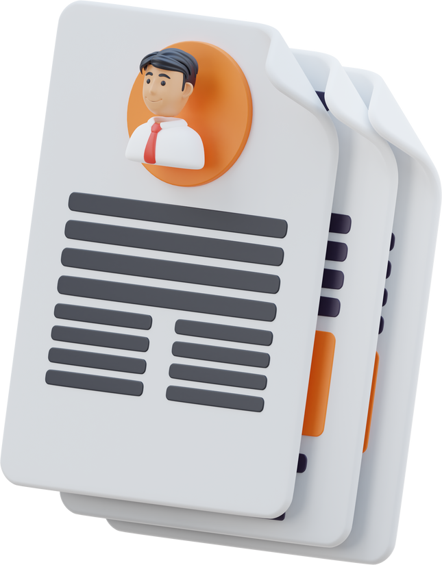 Resume 3d Illustration